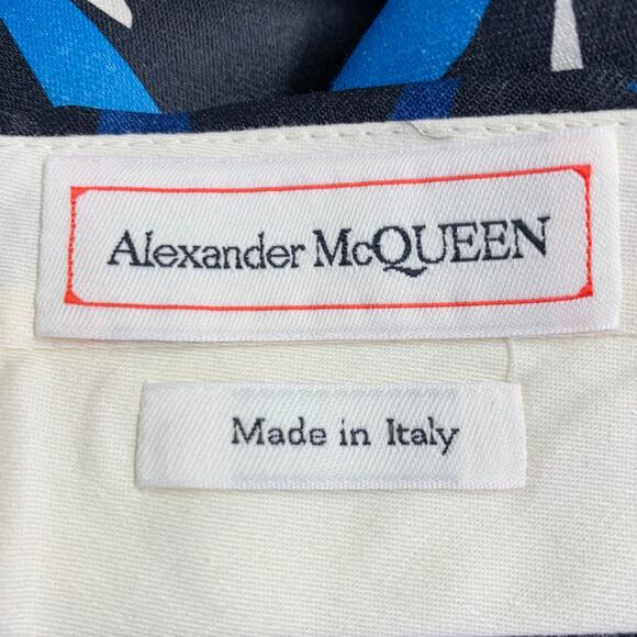 AW21 Runway Size 34 Black Multi Color Graffiti Wool Silk Dress Pants - Picture 4 of 7